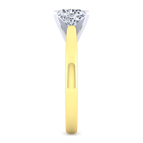 14K White-Yellow Gold Round Diamond Engagement Ring