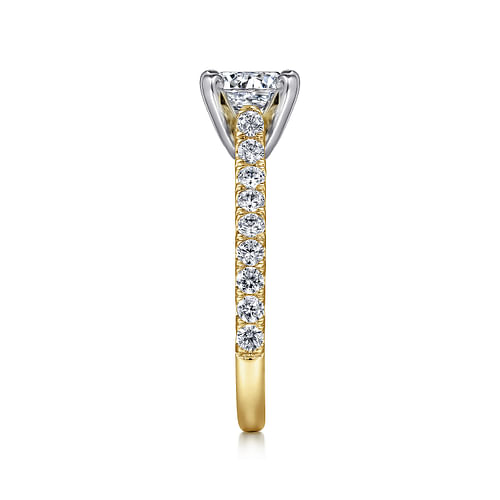 14K White-Yellow Gold Round Diamond Engagement Ring