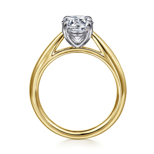 14K White-Yellow Gold Round Engagement Ring