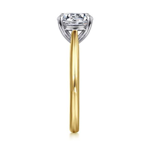 14K White-Yellow Gold Round Engagement Ring