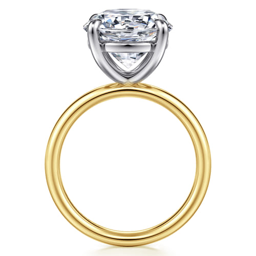 14K White-Yellow Gold Round Solitaire Diamond Engagement Ring 14K White-Yellow Gold Round Solitaire Diamond Engagement Ring