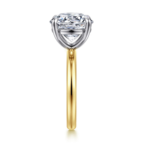 14K White-Yellow Gold Round Solitaire Diamond Engagement Ring 14K White-Yellow Gold Round Solitaire Diamond Engagement Ring
