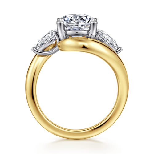 14K White-Yellow Gold Round Three Stone Diamond Engagement Ring 14K White-Yellow Gold Round Three Stone Diamond Engagement Ring