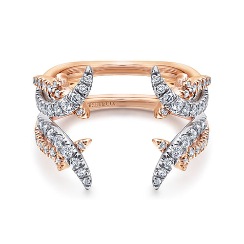 14K White and Rose Gold Diamond Ring Enhancer