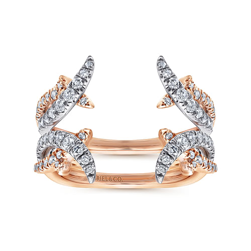 14K White and Rose Gold Diamond Ring Enhancer