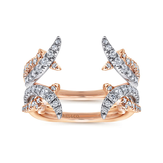14K White and Rose Gold Diamond Ring Enhancer angle 4