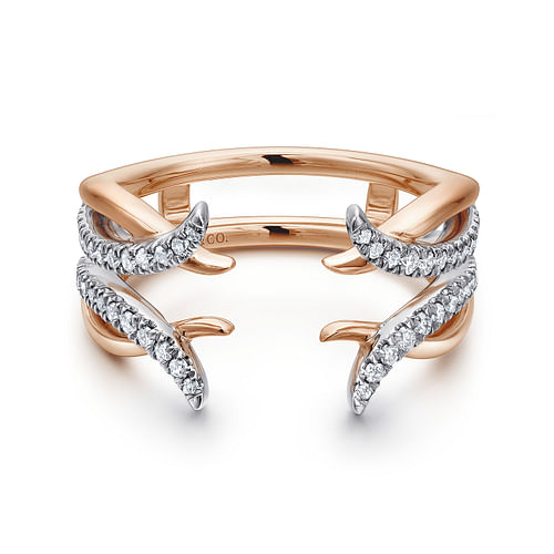 14K White and Rose Gold Diamond Ring Enhancer