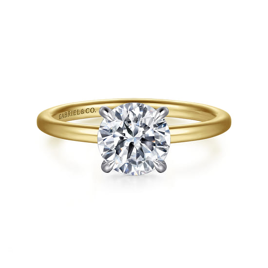 Gabriel - 14K White and Yellow Gold  Round Diamond Engagement Ring