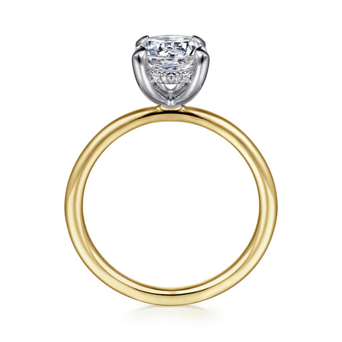 14K White and Yellow Gold Round Diamond Engagement Ring 14K White and Yellow Gold Round Diamond Engagement Ring