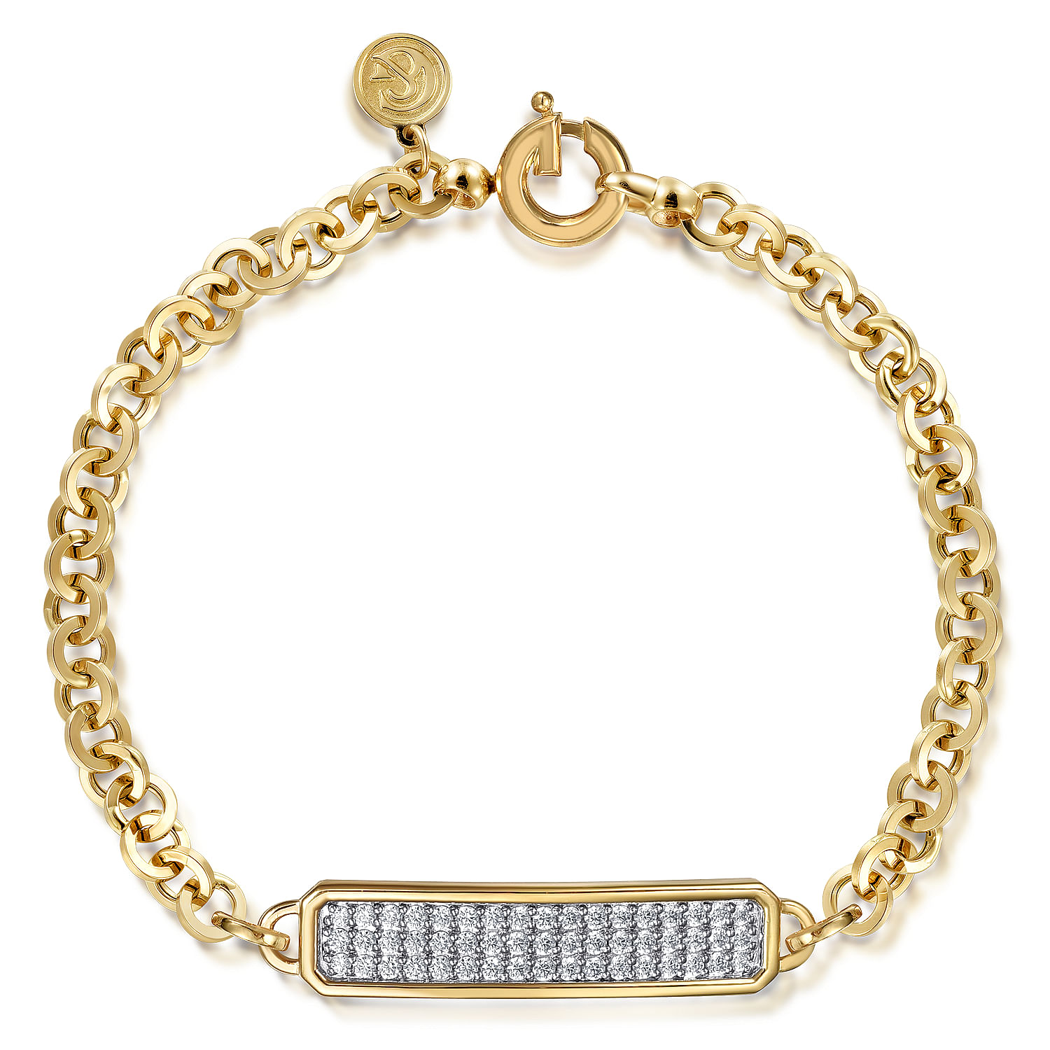 14K White and Yellow Gold Diamond Bar Bracelet