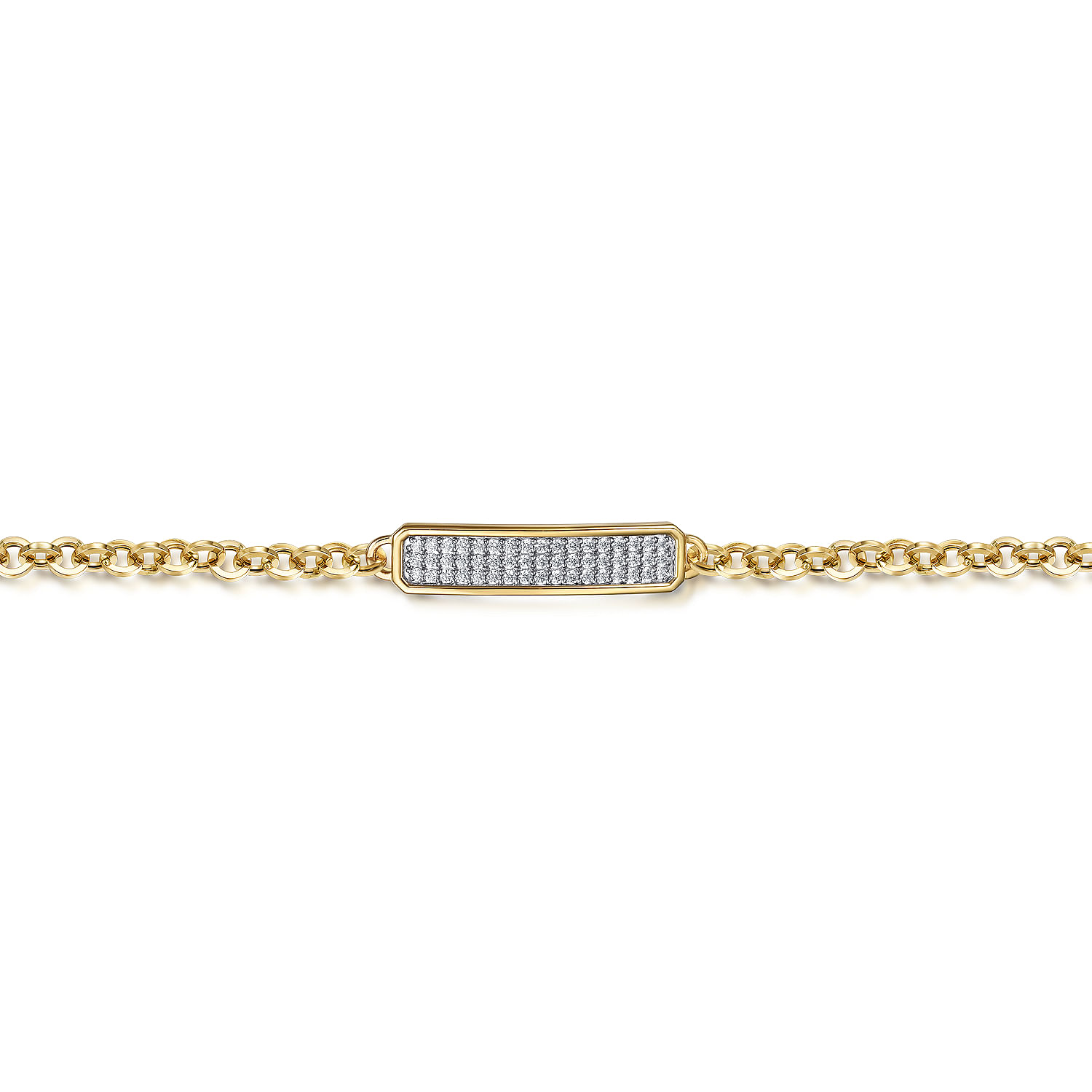 14K White and Yellow Gold Diamond Bar Bracelet