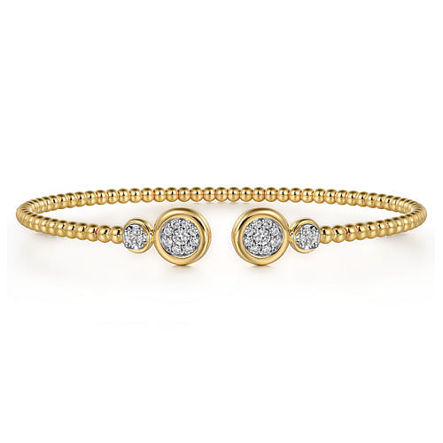 14K White and Yellow Gold Diamond Bujukan Bangle