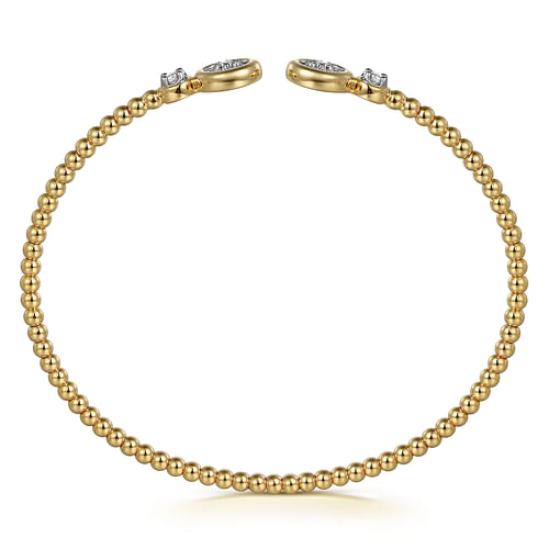 14K White and Yellow Gold Diamond Bujukan Bangle