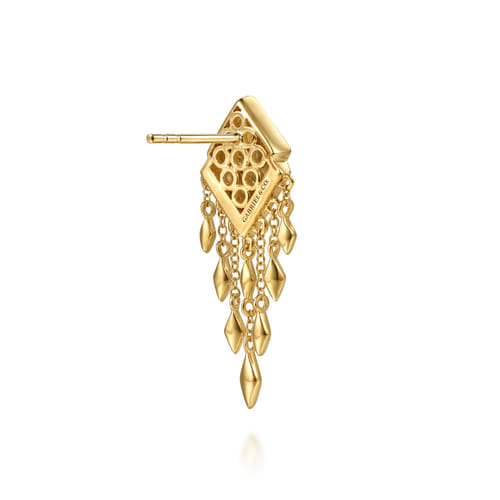 14K White and Yellow Gold Diamond Drop Chandelier Earrings 14K White and Yellow Gold Diamond Drop Chandelier Earrings