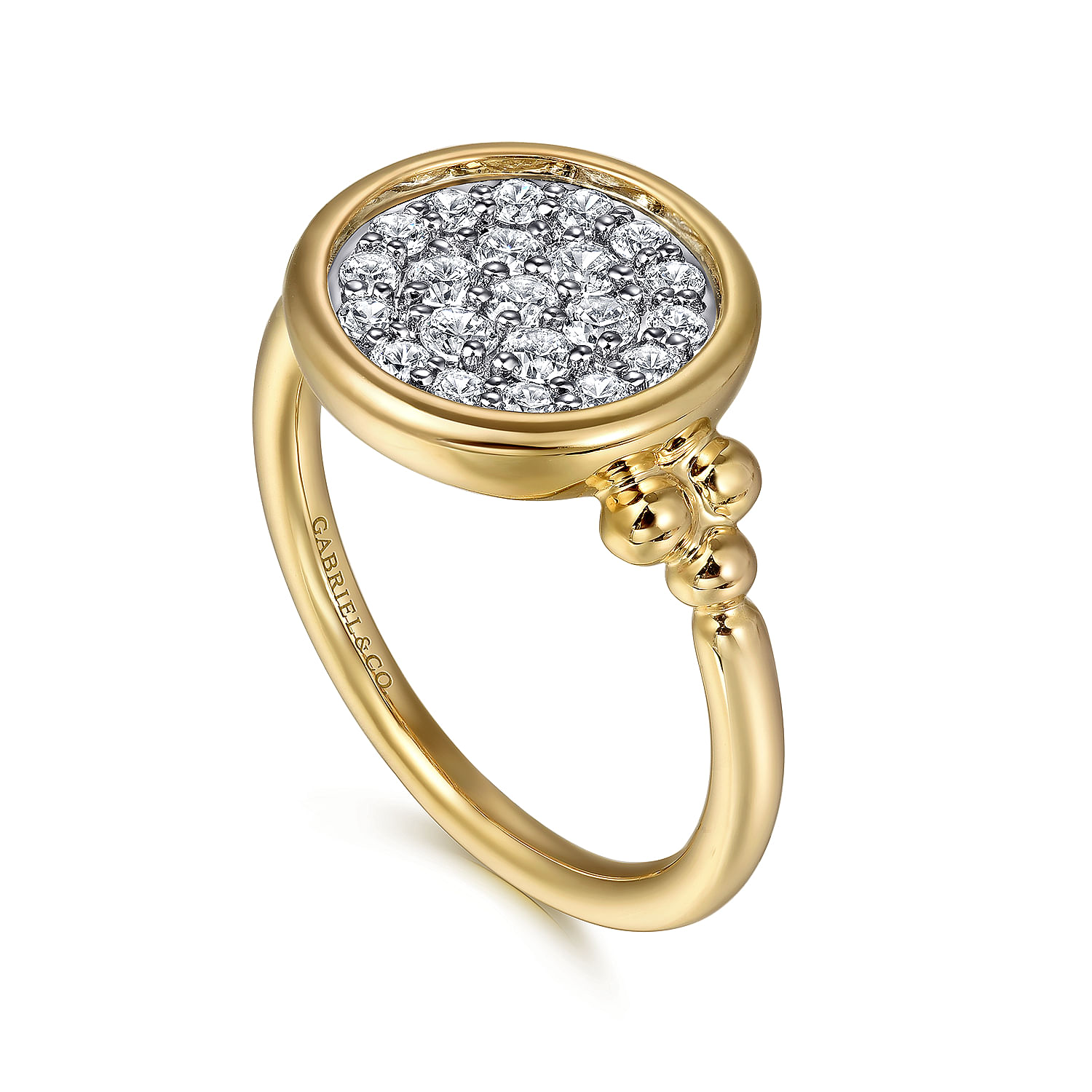 14K White and Yellow Gold Diamond Pavé  Bujukan Ladies Ring