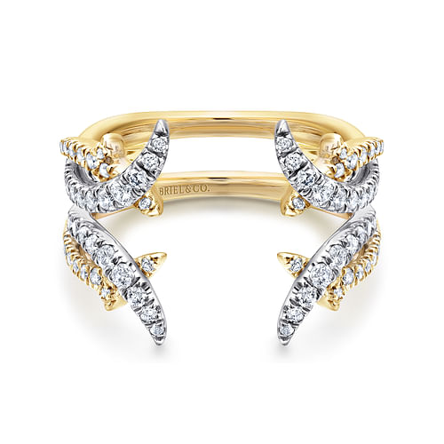 14K White and Yellow Gold Diamond Ring Enhancer