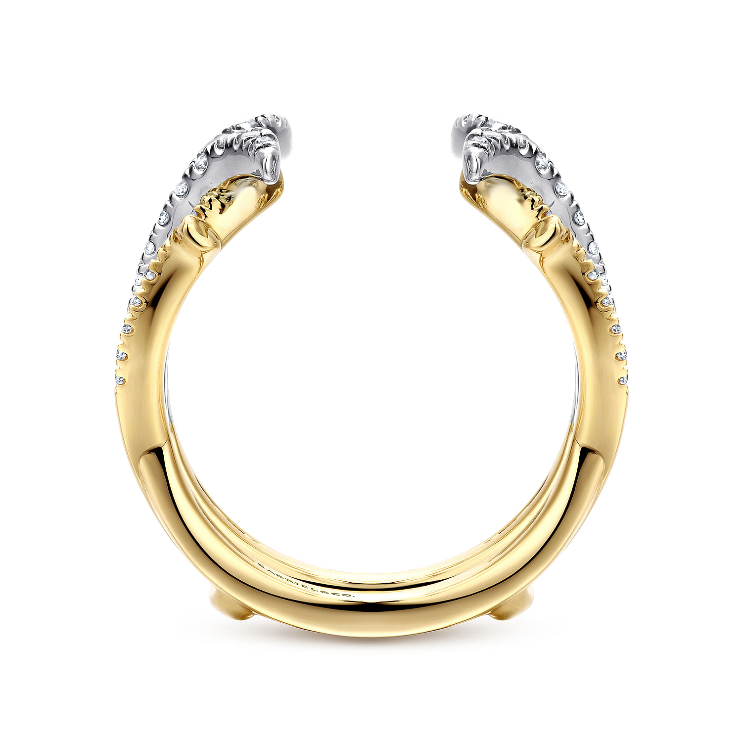 14K White and Yellow Gold Diamond Ring Enhancer