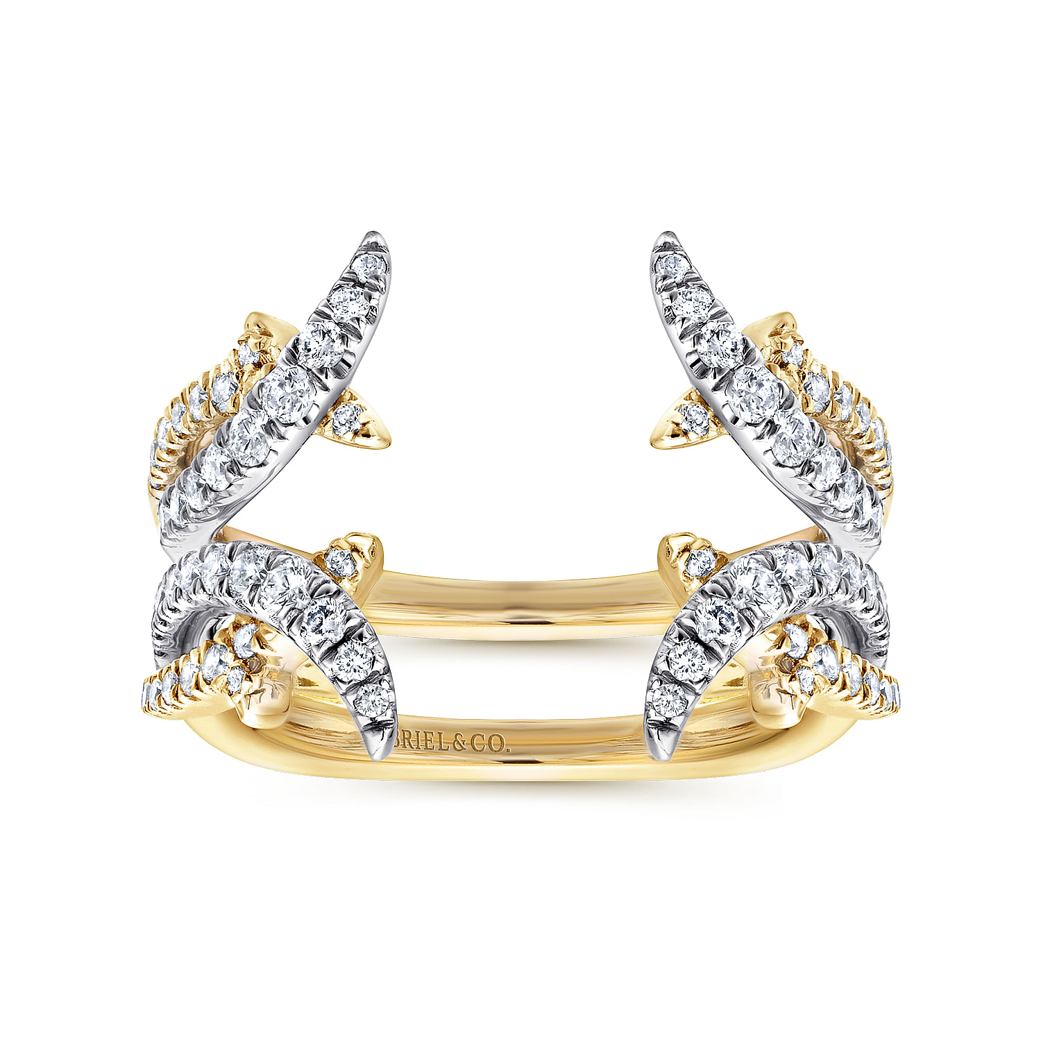 14K White and Yellow Gold Diamond Ring Enhancer