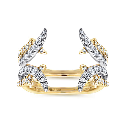 14K White and Yellow Gold Diamond Ring Enhancer