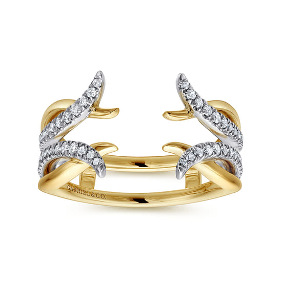 14K White and Yellow Gold Diamond Ring Enhancer angle 4