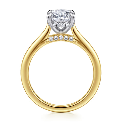14K White and Yellow Gold Oval Diamond Engagement Ring 14K White and Yellow Gold Oval Diamond Engagement Ring