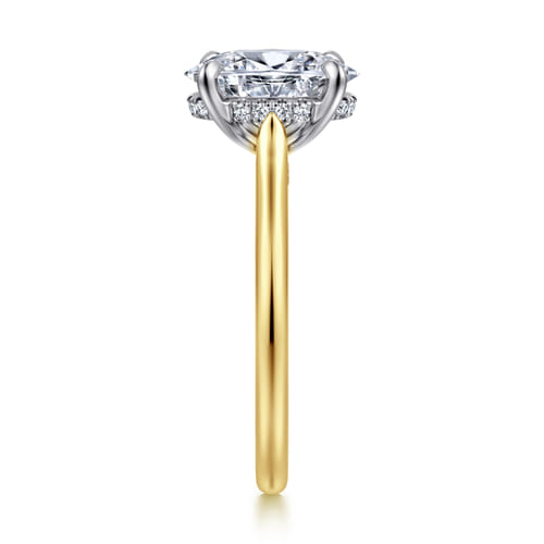 14K White and Yellow Gold Oval Diamond Engagement Ring 14K White and Yellow Gold Oval Diamond Engagement Ring