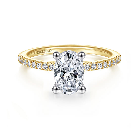 Gabriel - 14K White and Yellow Gold Oval Diamond Engagement Ring Gabriel - 14K White and Yellow Gold Oval Diamond Engagement Ring