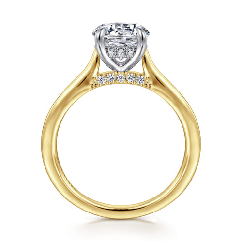 14K White and Yellow Gold Round Diamond Engagement Ring 14K White and Yellow Gold Round Diamond Engagement Ring