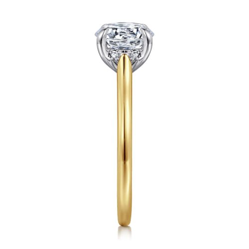 14K White and Yellow Gold Round Diamond Engagement Ring 14K White and Yellow Gold Round Diamond Engagement Ring