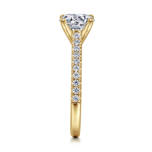 14K White&Yellow Gold Round Diamond Engagement Ring