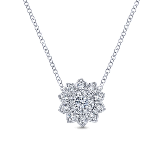 Gabriel - 14K Wht Gold Diamond Necklace