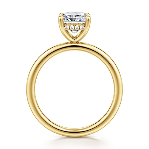 14K Yellow Gold  Cushion Diamond Engagement Ring