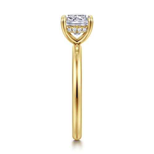 14K Yellow Gold  Cushion Diamond Engagement Ring