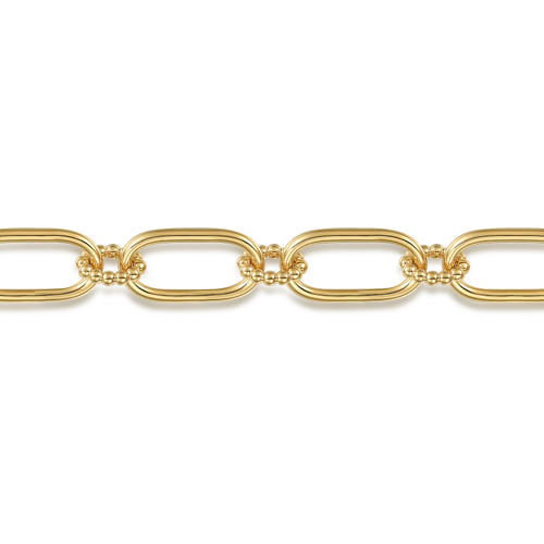 14K Yellow Gold  Hollow Tube Link Bracelet