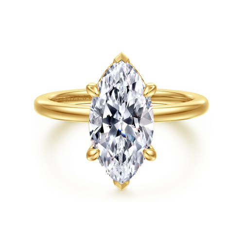 14K Yellow Gold  Marquise Shape Diamond Engagement Ring