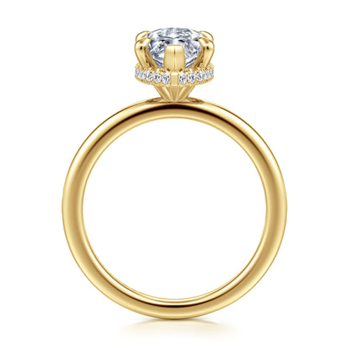 14K Yellow Gold  Marquise Shape Diamond Engagement Ring