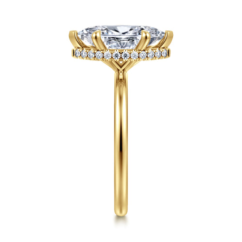14K Yellow Gold  Marquise Shape Diamond Engagement Ring