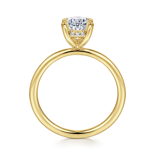 14K Yellow Gold  Oval Diamond Engagement Ring