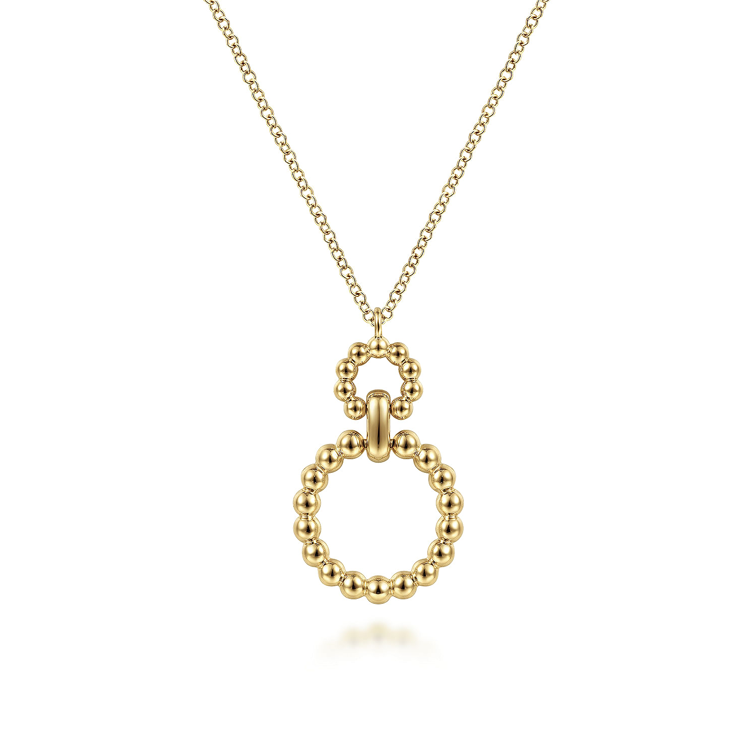 Gabriel - 14K Yellow Gold  Pendant Necklace with Bujukan Bead Circles