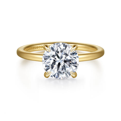 14K Yellow Gold Round Diamond Engagement Ring 14K Yellow Gold Round Diamond Engagement Ring