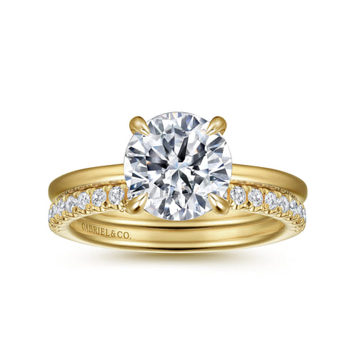 14K Yellow Gold Round Diamond Engagement Ring 14K Yellow Gold Round Diamond Engagement Ring