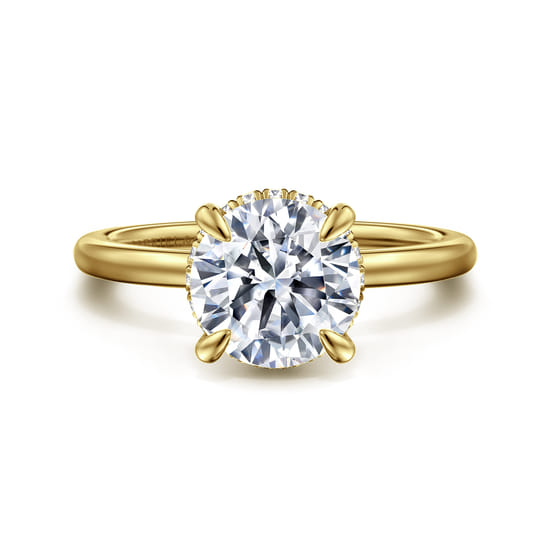 Gabriel - 14K Yellow Gold  Round Diamond Engagement Ring