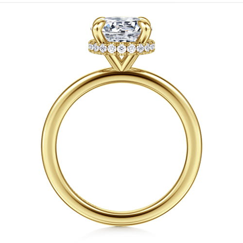 14K Yellow Gold  Round Diamond Engagement Ring