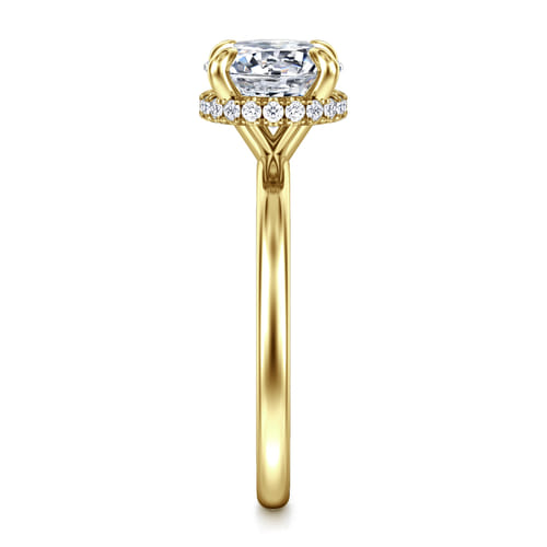 14K Yellow Gold  Round Diamond Engagement Ring