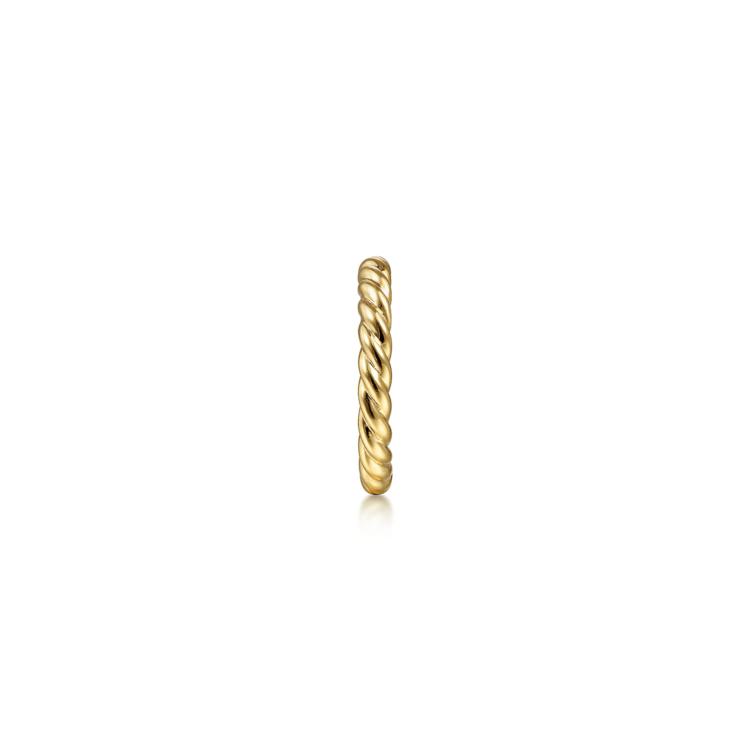 14K Yellow Gold 13mm Rope Single Cuff Earrings