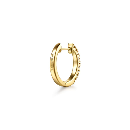 14K Yellow Gold 15mm Classic Diamond Huggies 14K Yellow Gold 15mm Classic Diamond Huggies