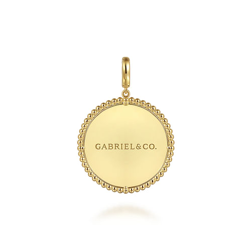 14K Yellow Gold 32mm Bujukan Round Starburst Medallion Pendant