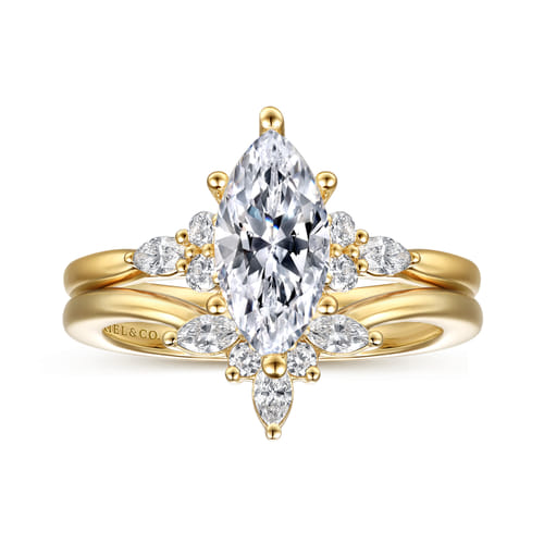 14K Yellow Gold 6 Prong Marquise Shape Diamond Engagement Ring 14K Yellow Gold 6 Prong Marquise Shape Diamond Engagement Ring