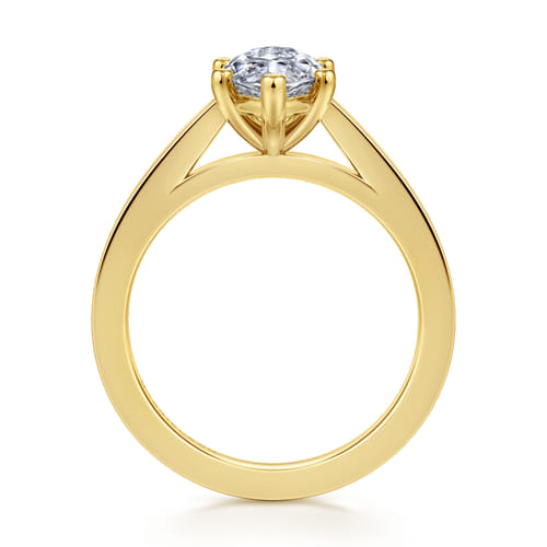 14K Yellow Gold 6 Prong Marquise Shape Solitaire Diamond Engagement Ring