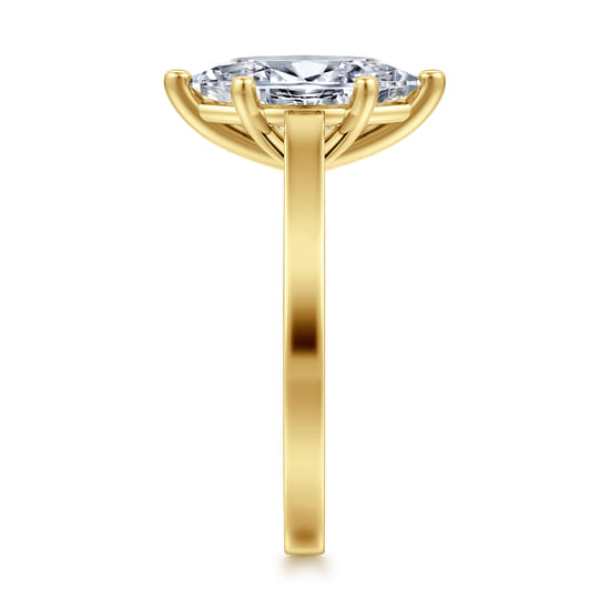 14K Yellow Gold 6 Prong Marquise Shape Solitaire Diamond Engagement Ring angle 5